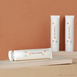 PCR PE Tottle for sustainable skincare claims, and its squeezable for easier dispensing.
